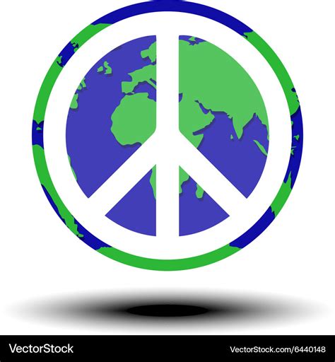 Globe with world peace symbol Royalty Free Vector Image