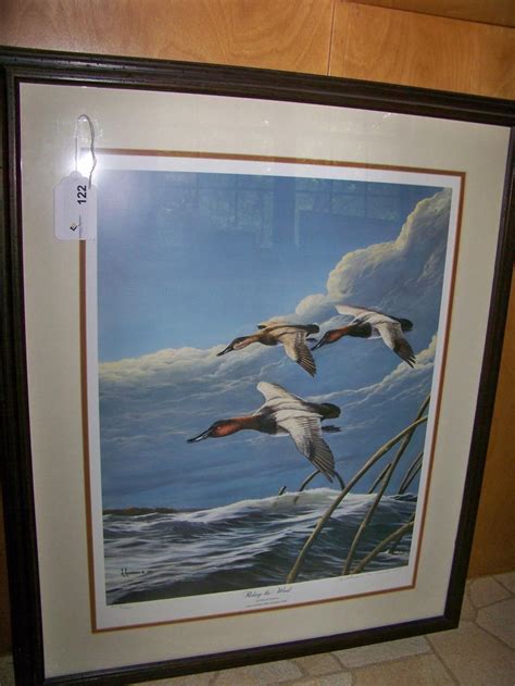 Lot - Ducks Unlimited Framed Arthur Anderson Print titled "Riding the Wind"