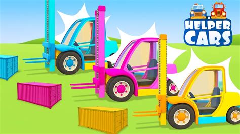 Full Episodes of Helper Cars cartoons for kids. Learn colors with toy ...