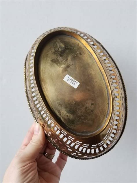 vintage brass bowl with cut out design