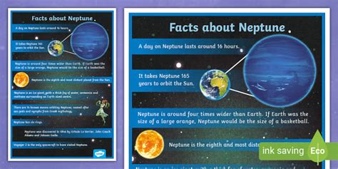 Facts about Neptune Poster For Kids (teacher made) - Twinkl