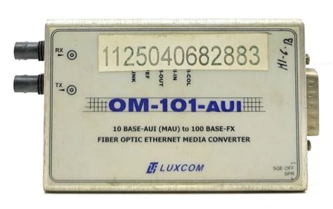 Luxcom OM-101-AUI Fiber Optic Ethernet media Converter IMI for sale online | eBay