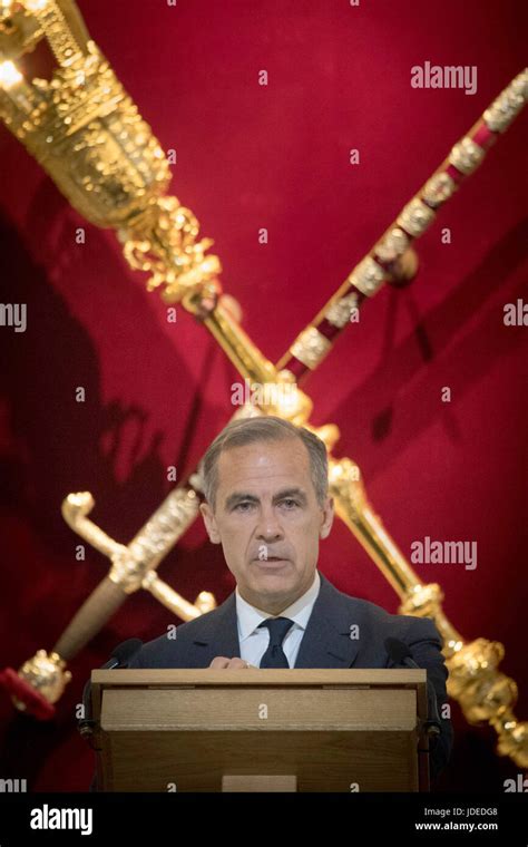 Governor of the Bank of England Mark Carney delivers his Mansion House speech in the City of ...