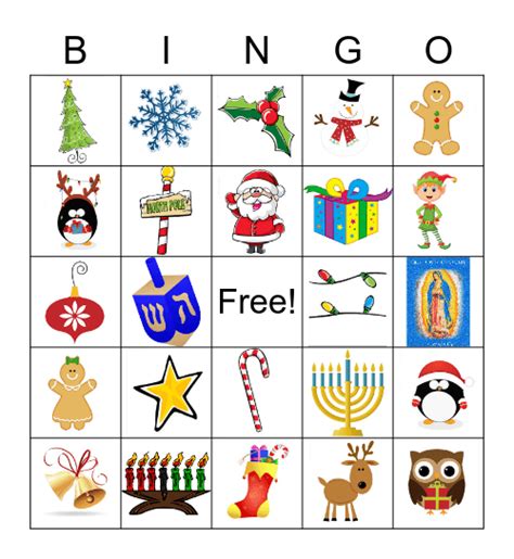 Holiday Bingo Card