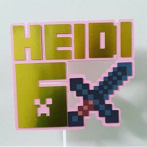 MINECRAFT CAKE TOPPER Mine Craft Theme Party Birthday - Etsy Australia