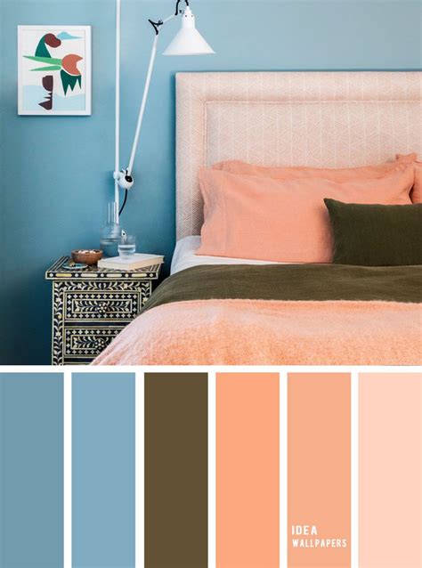 10 Best Color Schemes for Your Bedroom { Blue + Peach } Teal and peach color bedroom, grey color ...