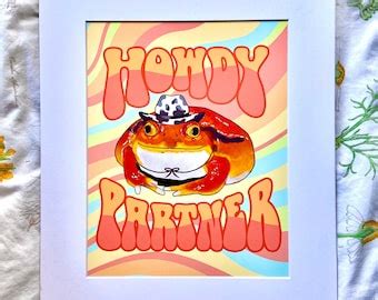 Cowboy Frog Print - Etsy