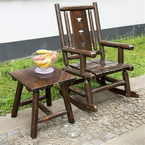 Wood Outdoor Rocking Chair Rustic » Petagadget