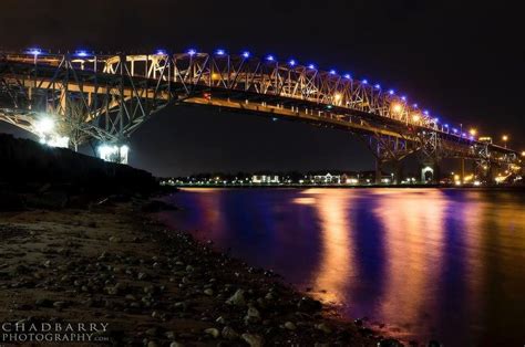 Bluewater Bridge - Sarnia Ontario Canada #bridge #bridgescape #nightphotography #night #lights # ...