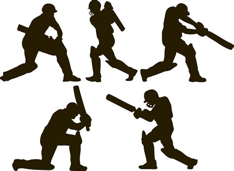 Cricket Player Batsman Batting Silhouette Royalty-Free Stock Image ...