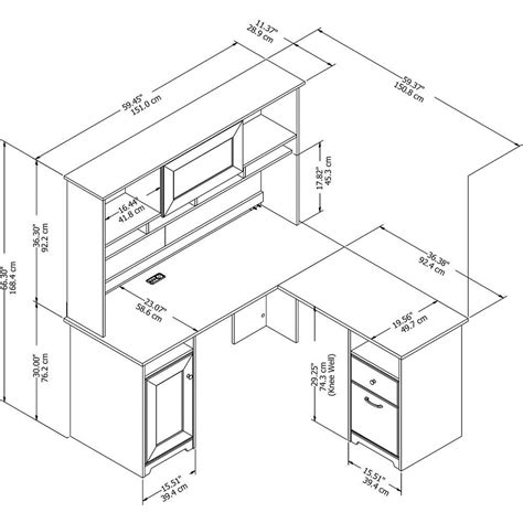 Bush Furniture Cabot 59.45-in White Traditional L-shaped Desk | CAB001WHN | Desk hutch, L shaped ...