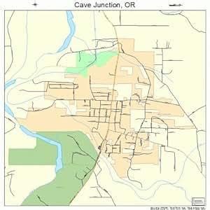 Amazon.com: Large Street & Road Map of Cave Junction, Oregon OR ...