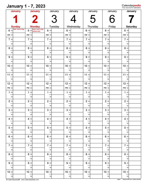 Weekly Calendar 2023 Printable Free - Free Printable Worksheet