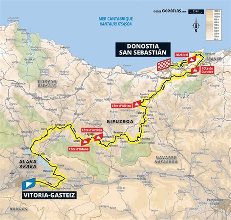 tour de france 2023 route today map