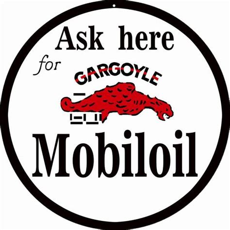 Mobiloil Gargoyle Motor Oils Metal Sign, 4 Sizes Available, USA Made Vintage Style Retro Garage ...