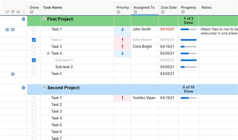 Project Management Task List Template