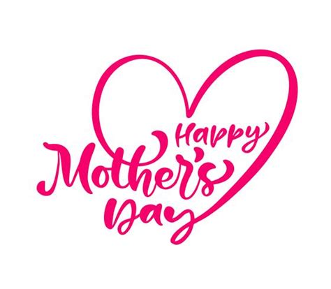 Happy Mother's day text. Hand written love ink calligraphy lettering. Greeting isolated Vector ...