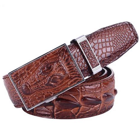 Crocodile Skin Men Belts Gauranteed Genuine Leather Auto Buckle ...