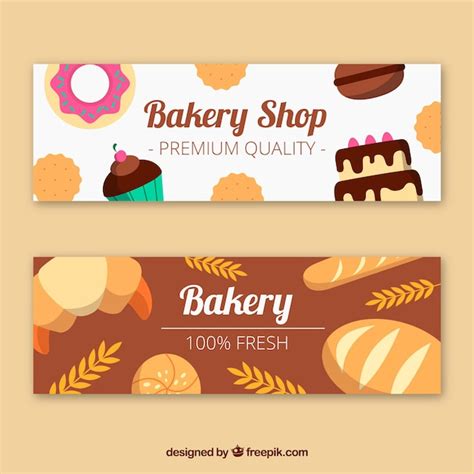 Bakery banners in flat style Vector | Free Download