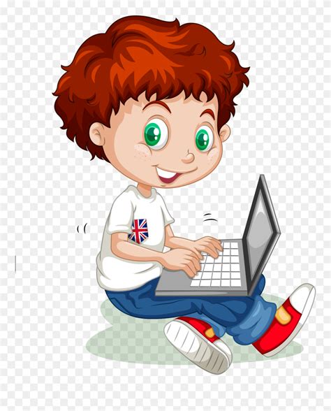 Vector Cartoon Boy Learning Png Download - Boy Using Computer Clipart Transparent Png (#5289233 ...