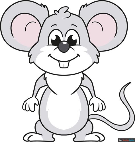 How to Draw a Cute Cartoon Mouse - Really Easy Drawing Tutorial