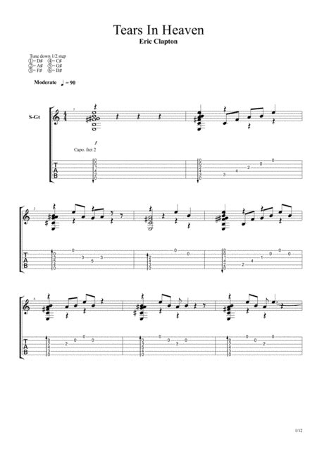 Tears In Heaven By Fingerstyle Guitar Music Sheet Download - sheetmusicku.com