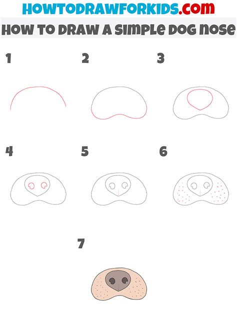 How to Draw a Simple Dog Nose - Easy Drawing Tutorial For Kids