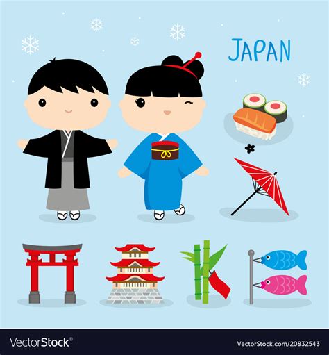 Japan tradition place travel asia cartoon Vector Image