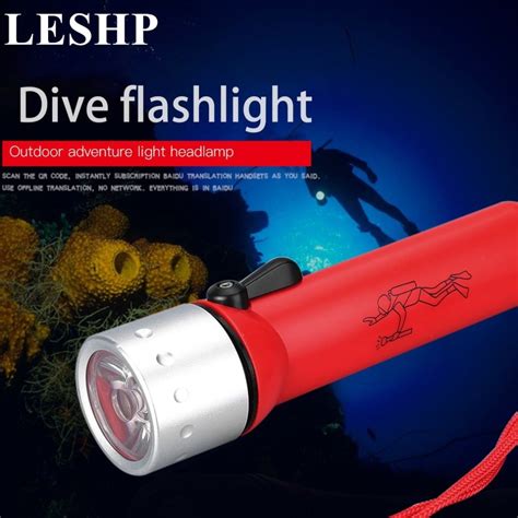 Waterproof Flashlight Underwater Sealed Insulated Diving Torch LED Outdoor Diving Flashlight ...