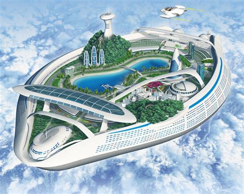 Future city of machinery and large cruise ship on Behance | Future city, Floating architecture ...