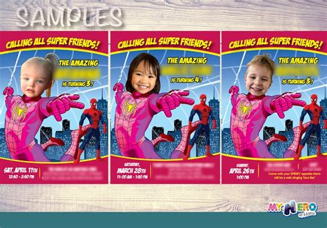 Pink Spider-Girl Birthday Invitation Spider-Woman Birthday | Etsy