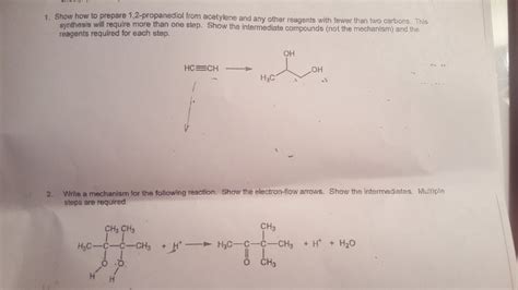 Solved 1. Show how to prepare 1,2-propanediol from acetylene | Chegg.com