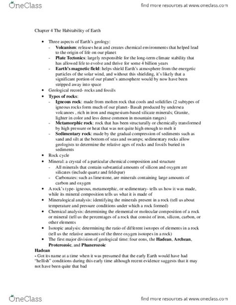 ASTRO 101 Lecture Notes - Winter 2014, Lecture 4 - Volcanism, Proterozoic, Hadean