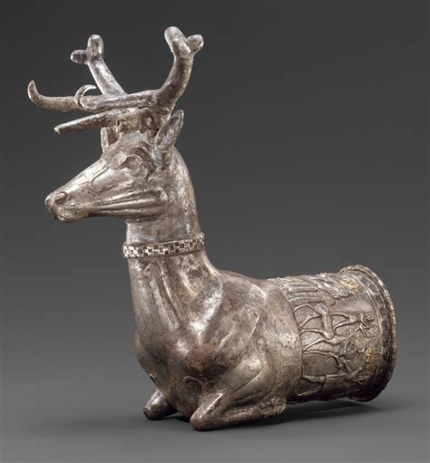 Vessel terminating in the forepart of a stag | Hittite | Hittite Empire ...