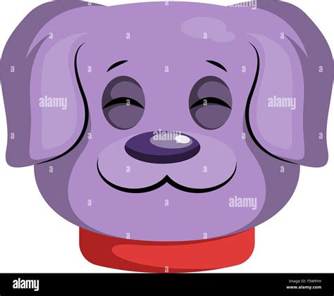 Happy purple cartoon dog vector illustartion on white backgorund Stock ...