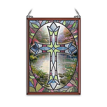 Thomas Kinkade Crosses Stained-Glass Window Panels - Thomas Kinkade ...