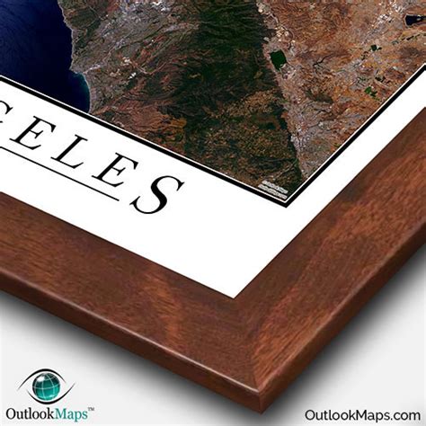 Los Angeles, CA Area Satellite Map Print | Aerial Image Poster