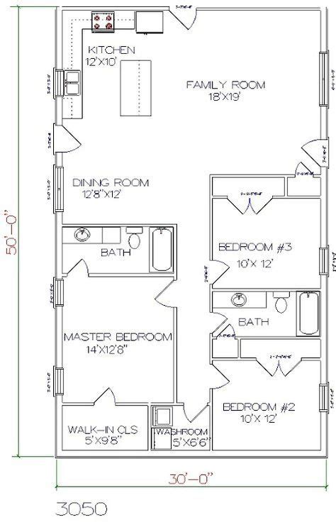 30x50 Barndominium | Barndominium floor plans, Barndominium, Metal ...