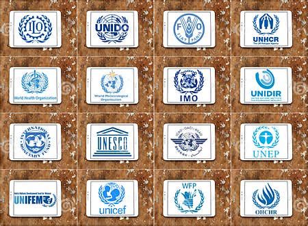 United Nations Agencies Logos and Icons Editorial Stock Photo - Image ...