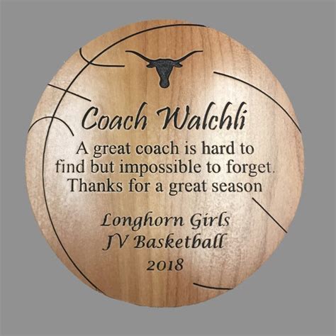 Basketball Coach Appreciation Plaque | Etsy