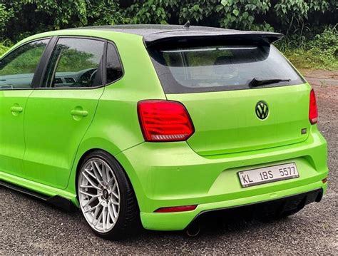 Modified Volkswagen Polo With Green And Black Wrap Looks Enticing