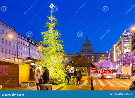 Christmas Market, Wenceslas Square, Old Town, Prague, Czech Republic Editorial Stock Photo ...