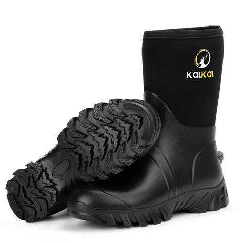 Kalkal 12" Mid Calf Waterproof Farm Boots - Work, Hunt, Fish