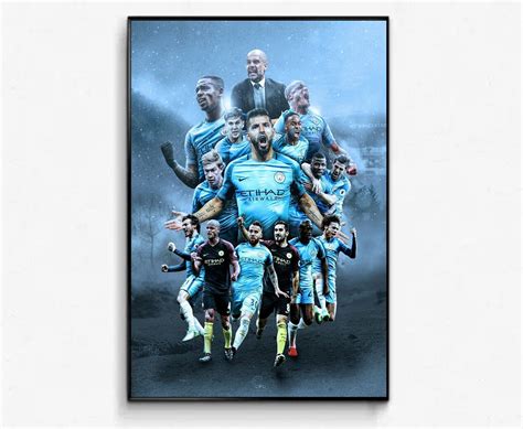 Manchester Man City Football Club Sport Poster | Etsy