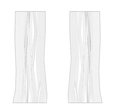 Striped pair of curtains DWG CAD Block Free Download