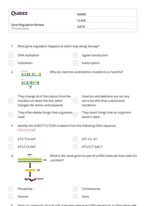 50+ gene regulation worksheets on Quizizz | Free & Printable