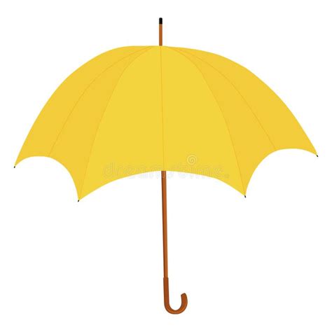 Yellow umbrella in rain stock vector. Illustration of icon - 34749841