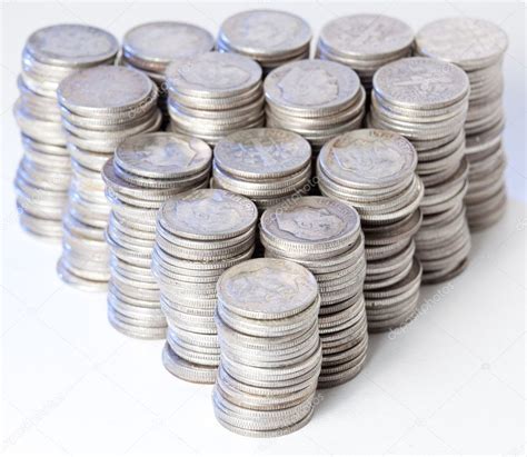 Stacks of pure silver coins — Stock Photo © steveheap #5209048