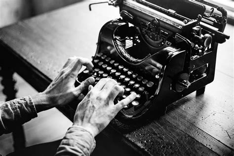 Typing Vintage Typewriter B&W Royalty Free Photo