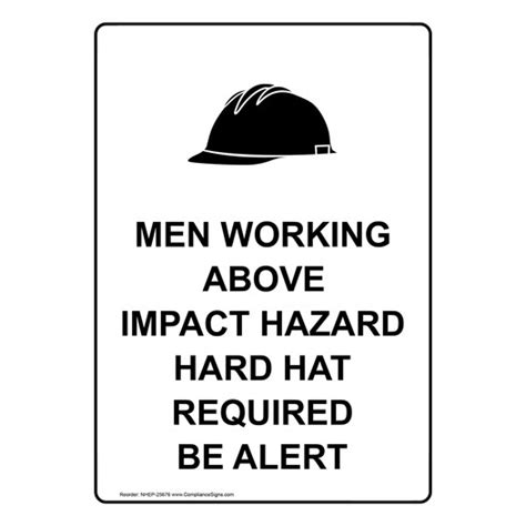 Vertical Sign - Workplace Safety - Men Working Above Impact